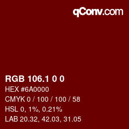 カラーコード: RGB 106.1 0 0 | qconv.com