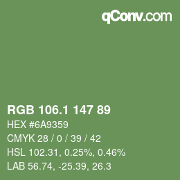 カラーコード: RGB 106.1 147 89 | qconv.com