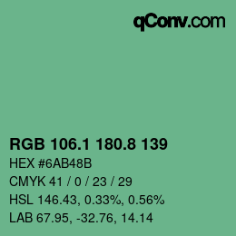 Color code: RGB 106.1 180.8 139 | qconv.com
