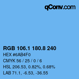 Color code: RGB 106.1 180.8 240 | qconv.com