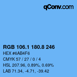 Color code: RGB 106.1 180.8 246 | qconv.com
