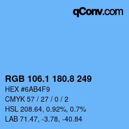 Color code: RGB 106.1 180.8 249 | qconv.com