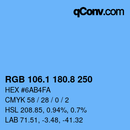 Color code: RGB 106.1 180.8 250 | qconv.com