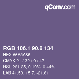 Color code: RGB 106.1 90.8 134 | qconv.com