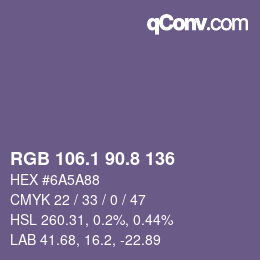 Color code: RGB 106.1 90.8 136 | qconv.com