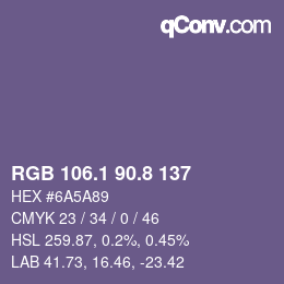 Color code: RGB 106.1 90.8 137 | qconv.com