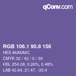 Color code: RGB 106.1 90.8 156 | qconv.com