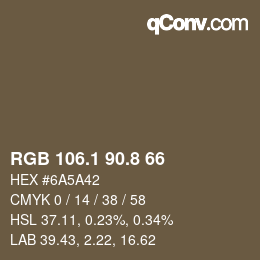 Color code: RGB 106.1 90.8 66 | qconv.com