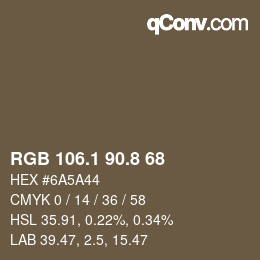 Color code: RGB 106.1 90.8 68 | qconv.com