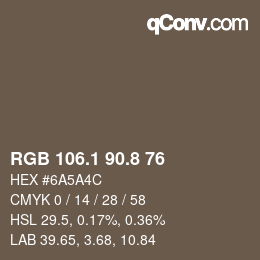 Color code: RGB 106.1 90.8 76 | qconv.com