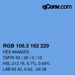 カラーコード: RGB 106.3 162 229 | qconv.com