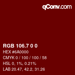 カラーコード: RGB 106.7 0 0 | qconv.com