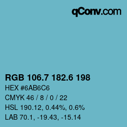カラーコード: RGB 106.7 182.6 198 | qconv.com
