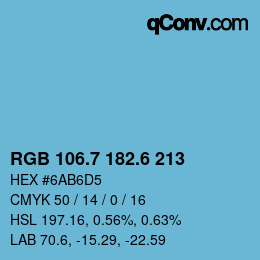 カラーコード: RGB 106.7 182.6 213 | qconv.com