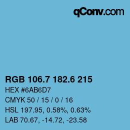 カラーコード: RGB 106.7 182.6 215 | qconv.com
