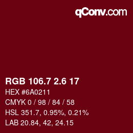 カラーコード: RGB 106.7 2.6 17 | qconv.com