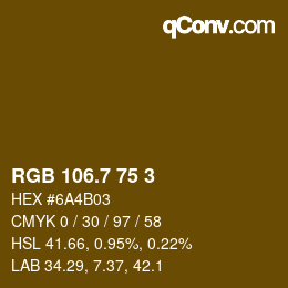 カラーコード: RGB 106.7 75 3 | qconv.com