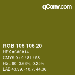 Color code: RGB 106 106 20 | qconv.com