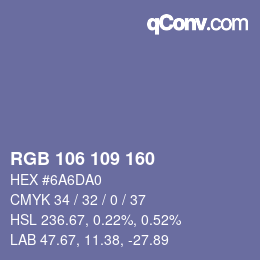 颜色代码: RGB 106 109 160 | qconv.com