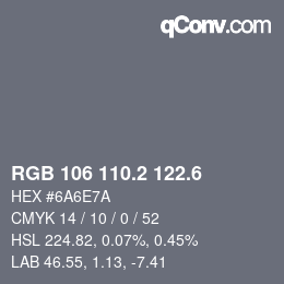 カラーコード: RGB 106 110.2 122.6 | qconv.com
