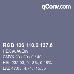 カラーコード: RGB 106 110.2 137.6 | qconv.com