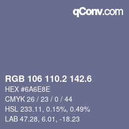 カラーコード: RGB 106 110.2 142.6 | qconv.com