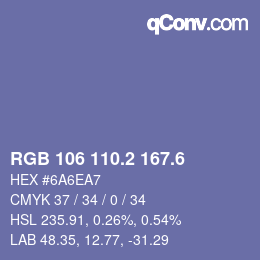 カラーコード: RGB 106 110.2 167.6 | qconv.com