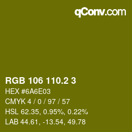 カラーコード: RGB 106 110.2 3 | qconv.com