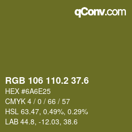 カラーコード: RGB 106 110.2 37.6 | qconv.com