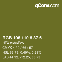カラーコード: RGB 106 110.6 37.6 | qconv.com