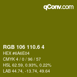 カラーコード: RGB 106 110.6 4 | qconv.com