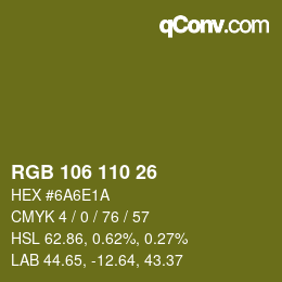 カラーコード: RGB 106 110 26 | qconv.com