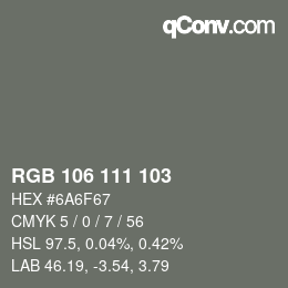 Código de color: RGB 106 111 103 | qconv.com