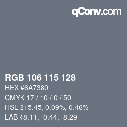 颜色代码: RGB 106 115 128 | qconv.com