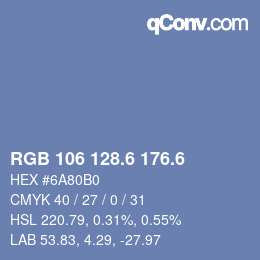 カラーコード: RGB 106 128.6 176.6 | qconv.com