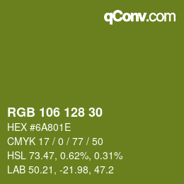 颜色代码: RGB 106 128 30 | qconv.com