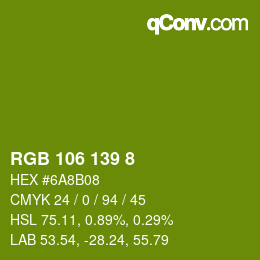 Color code: RGB 106 139 8 | qconv.com