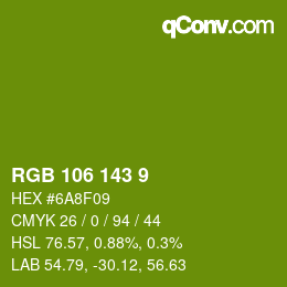 カラーコード: RGB 106 143 9 | qconv.com