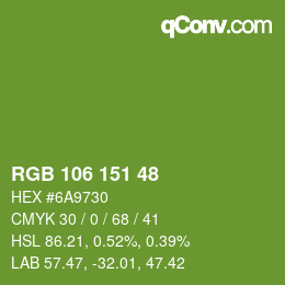 Color code: RGB 106 151 48 | qconv.com