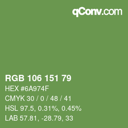 Color code: RGB 106 151 79 | qconv.com