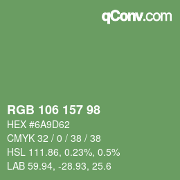 Color code: RGB 106 157 98 | qconv.com