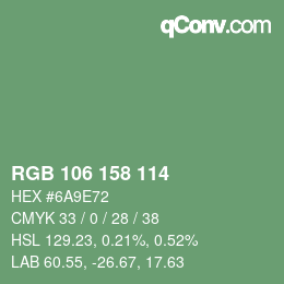 Color code: RGB 106 158 114 | qconv.com