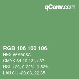 Código de color: RGB 106 160 106 | qconv.com