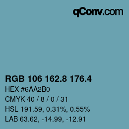 カラーコード: RGB 106 162.8 176.4 | qconv.com