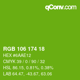 Color code: RGB 106 174 18 | qconv.com