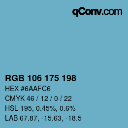 Code couleur: RGB 106 175 198 | qconv.com