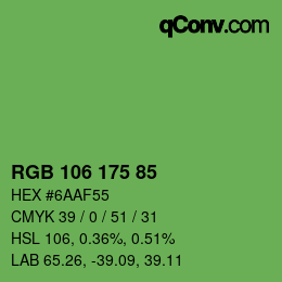 Farbcode: RGB 106 175 85 | qconv.com