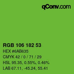 Farbcode: RGB 106 182 53 | qconv.com