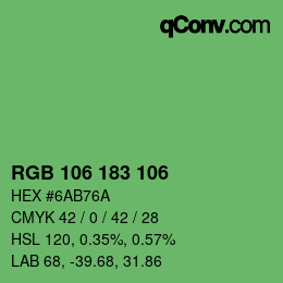 Color code: RGB 106 183 106 | qconv.com