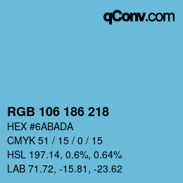 Farbcode: RGB 106 186 218 | qconv.com